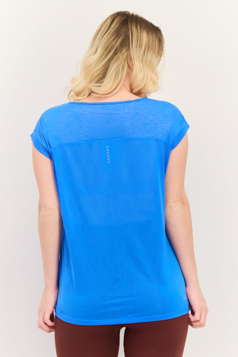 Nike Women Dri-FIt Short Sleeves Training Top, Blue - Image 3